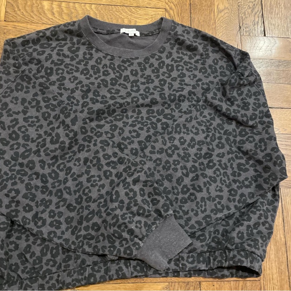 Womens Black Leopard Print Sweater